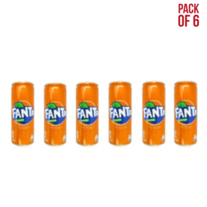FANTA Orange – Pack of 6 drink cans 24cl