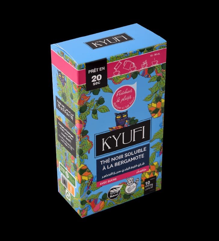 Thé noir soluble KYUFI   10 Sachets Bergamotte-Avec sucre